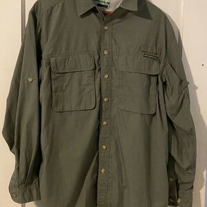 EXOFFICIO Buzz Off Insect Shield Cactus Green Vented Men’s Medium Shirt